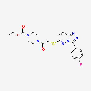 molecular formula C20H21FN6O3S B3407908 ethyl 4-(2-{[3-(4-fluorophenyl)-[1,2,4]triazolo[4,3-b]pyridazin-6-yl]sulfanyl}acetyl)piperazine-1-carboxylate CAS No. 852373-71-8