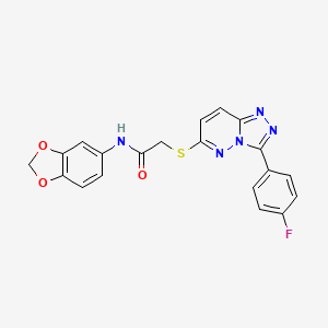 molecular formula C20H14FN5O3S B3407922 N-(2H-1,3-benzodioxol-5-yl)-2-{[3-(4-fluorophenyl)-[1,2,4]triazolo[4,3-b]pyridazin-6-yl]sulfanyl}acetamide CAS No. 852373-95-6