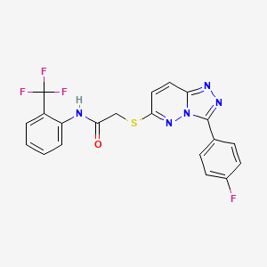 molecular formula C20H13F4N5OS B3407925 2-{[3-(4-fluorophenyl)-[1,2,4]triazolo[4,3-b]pyridazin-6-yl]sulfanyl}-N-[2-(trifluoromethyl)phenyl]acetamide CAS No. 852373-97-8
