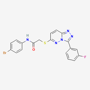 molecular formula C19H13BrFN5OS B3407927 N-(4-bromophenyl)-2-{[3-(3-fluorophenyl)-[1,2,4]triazolo[4,3-b]pyridazin-6-yl]sulfanyl}acetamide CAS No. 852374-67-5