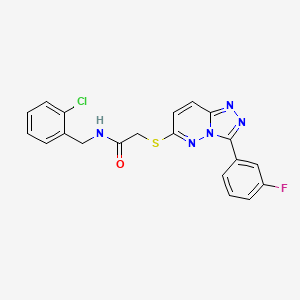 molecular formula C20H15ClFN5OS B3407940 N-[(2-chlorophenyl)methyl]-2-{[3-(3-fluorophenyl)-[1,2,4]triazolo[4,3-b]pyridazin-6-yl]sulfanyl}acetamide CAS No. 852374-96-0