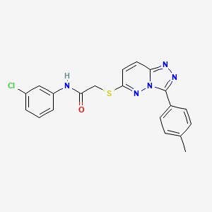 molecular formula C20H16ClN5OS B3407945 N-(3-chlorophenyl)-2-{[3-(4-methylphenyl)-[1,2,4]triazolo[4,3-b]pyridazin-6-yl]sulfanyl}acetamide CAS No. 852375-52-1
