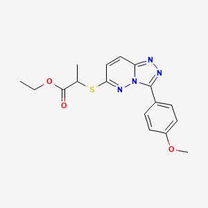 molecular formula C17H18N4O3S B3407972 Ethyl 2-((3-(4-methoxyphenyl)-[1,2,4]triazolo[4,3-b]pyridazin-6-yl)thio)propanoate CAS No. 852376-86-4