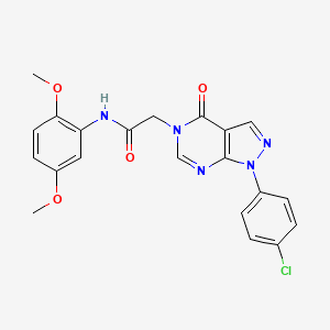 molecular formula C21H18ClN5O4 B3407996 2-[1-(4-chlorophenyl)-4-oxo-1H,4H,5H-pyrazolo[3,4-d]pyrimidin-5-yl]-N-(2,5-dimethoxyphenyl)acetamide CAS No. 852440-99-4