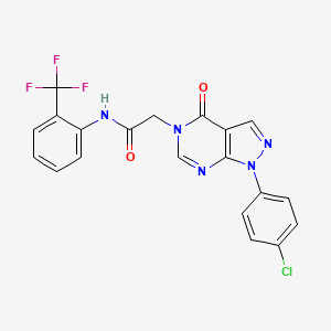 molecular formula C20H13ClF3N5O2 B3408011 2-[1-(4-chlorophenyl)-4-oxo-1H,4H,5H-pyrazolo[3,4-d]pyrimidin-5-yl]-N-[2-(trifluoromethyl)phenyl]acetamide CAS No. 852441-03-3