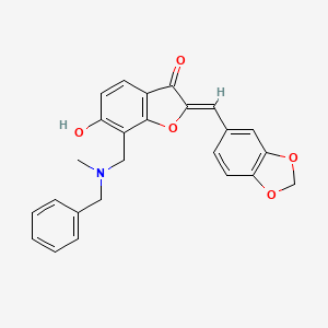 molecular formula C25H21NO5 B3408105 (2Z)-2-[(2H-1,3-benzodioxol-5-yl)methylidene]-7-{[benzyl(methyl)amino]methyl}-6-hydroxy-2,3-dihydro-1-benzofuran-3-one CAS No. 859661-05-5