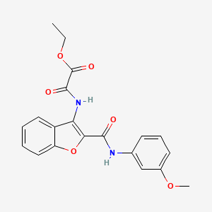 molecular formula C20H18N2O6 B3408143 Ethyl 2-((2-((3-methoxyphenyl)carbamoyl)benzofuran-3-yl)amino)-2-oxoacetate CAS No. 862830-79-3