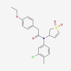 molecular formula C21H22ClNO4S B3408150 N-(3-chloro-4-methylphenyl)-N-(1,1-dioxo-2,3-dihydro-1lambda6-thiophen-3-yl)-2-(4-ethoxyphenyl)acetamide CAS No. 863007-90-3