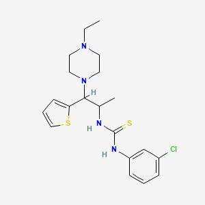molecular formula C20H27ClN4S2 B3408167 1-(3-Chlorophenyl)-3-(1-(4-ethylpiperazin-1-yl)-1-(thiophen-2-yl)propan-2-yl)thiourea CAS No. 863017-68-9
