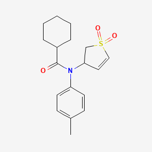 molecular formula C18H23NO3S B3408174 N-(1,1-dioxo-2,3-dihydro-1lambda6-thiophen-3-yl)-N-(4-methylphenyl)cyclohexanecarboxamide CAS No. 863020-57-9