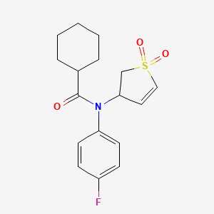 molecular formula C17H20FNO3S B3408193 N-(1,1-dioxo-2,3-dihydro-1lambda6-thiophen-3-yl)-N-(4-fluorophenyl)cyclohexanecarboxamide CAS No. 863022-54-2