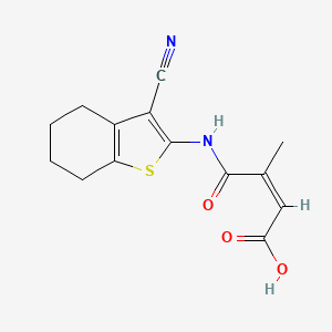 (Z)-4-((3-cyano-4,5,6,7-tetrahydrobenzo[b]thiophen-2-yl)amino)-3-methyl-4-oxobut-2-enoic acid
