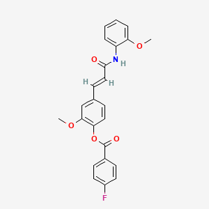 2-methoxy-4-[(1E)-2-[(2-methoxyphenyl)carbamoyl]eth-1-en-1-yl]phenyl 4-fluorobenzoate
