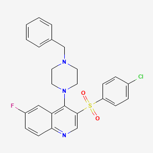 4-(4-Benzylpiperazin-1-YL)-3-(4-chlorobenzenesulfonyl)-6-fluoroquinoline