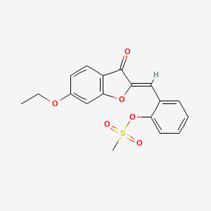 molecular formula C18H16O6S B3408304 (Z)-2-((6-ethoxy-3-oxobenzofuran-2(3H)-ylidene)methyl)phenyl methanesulfonate CAS No. 869078-77-3