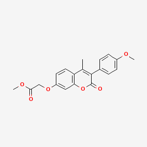 molecular formula C20H18O6 B3408314 methyl 2-{[3-(4-methoxyphenyl)-4-methyl-2-oxo-2H-chromen-7-yl]oxy}acetate CAS No. 869080-36-4