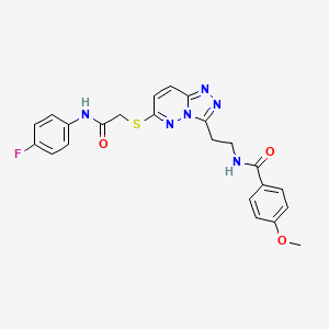 molecular formula C23H21FN6O3S B3408361 N-{2-[6-({[(4-fluorophenyl)carbamoyl]methyl}sulfanyl)-[1,2,4]triazolo[4,3-b]pyridazin-3-yl]ethyl}-4-methoxybenzamide CAS No. 872995-62-5