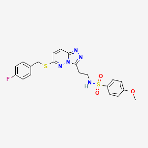 N-(2-(6-((4-fluorobenzyl)thio)-[1,2,4]triazolo[4,3-b]pyridazin-3-yl)ethyl)-4-methoxybenzenesulfonamide