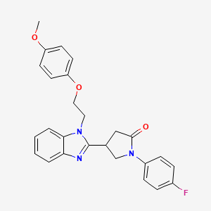 molecular formula C26H24FN3O3 B3408398 1-(4-fluorophenyl)-4-{1-[2-(4-methoxyphenoxy)ethyl]-1H-1,3-benzodiazol-2-yl}pyrrolidin-2-one CAS No. 876713-00-7