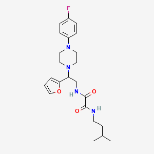 molecular formula C23H31FN4O3 B3408432 N'-{2-[4-(4-fluorophenyl)piperazin-1-yl]-2-(furan-2-yl)ethyl}-N-(3-methylbutyl)ethanediamide CAS No. 877632-10-5
