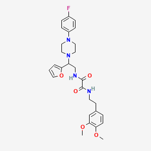 molecular formula C28H33FN4O5 B3408439 N'-[2-(3,4-dimethoxyphenyl)ethyl]-N-{2-[4-(4-fluorophenyl)piperazin-1-yl]-2-(furan-2-yl)ethyl}ethanediamide CAS No. 877632-17-2