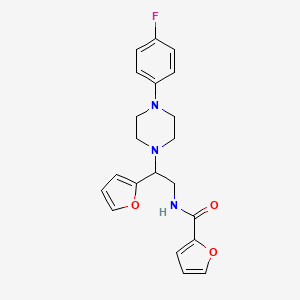 molecular formula C21H22FN3O3 B3408456 N-{2-[4-(4-fluorophenyl)piperazin-1-yl]-2-(furan-2-yl)ethyl}furan-2-carboxamide CAS No. 877632-66-1