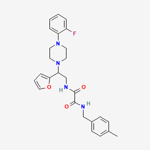 molecular formula C26H29FN4O3 B3408484 N-{2-[4-(2-fluorophenyl)piperazin-1-yl]-2-(furan-2-yl)ethyl}-N'-[(4-methylphenyl)methyl]ethanediamide CAS No. 877632-80-9