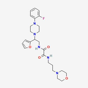 molecular formula C25H34FN5O4 B3408495 N-{2-[4-(2-fluorophenyl)piperazin-1-yl]-2-(furan-2-yl)ethyl}-N'-[3-(morpholin-4-yl)propyl]ethanediamide CAS No. 877632-94-5