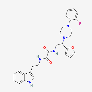 molecular formula C28H30FN5O3 B3408519 N'-{2-[4-(2-fluorophenyl)piperazin-1-yl]-2-(furan-2-yl)ethyl}-N-[2-(1H-indol-3-yl)ethyl]ethanediamide CAS No. 877633-23-3