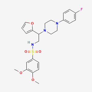 molecular formula C24H28FN3O5S B3408566 N-{2-[4-(4-fluorophenyl)piperazin-1-yl]-2-(furan-2-yl)ethyl}-3,4-dimethoxybenzene-1-sulfonamide CAS No. 877648-26-5