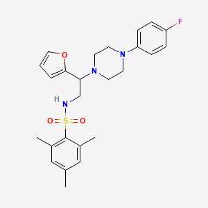 molecular formula C25H30FN3O3S B3408569 N-{2-[4-(4-fluorophenyl)piperazin-1-yl]-2-(furan-2-yl)ethyl}-2,4,6-trimethylbenzene-1-sulfonamide CAS No. 877648-30-1