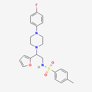 molecular formula C23H26FN3O3S B3408577 N-{2-[4-(4-fluorophenyl)piperazin-1-yl]-2-(furan-2-yl)ethyl}-4-methylbenzene-1-sulfonamide CAS No. 877648-33-4
