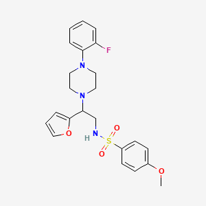 molecular formula C23H26FN3O4S B3408600 N-{2-[4-(2-fluorophenyl)piperazin-1-yl]-2-(furan-2-yl)ethyl}-4-methoxybenzene-1-sulfonamide CAS No. 877648-80-1
