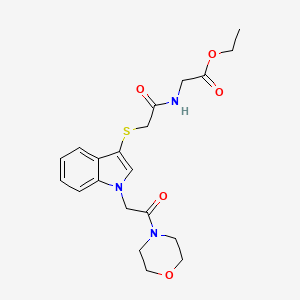 molecular formula C20H25N3O5S B3408632 ethyl 2-[2-({1-[2-(morpholin-4-yl)-2-oxoethyl]-1H-indol-3-yl}sulfanyl)acetamido]acetate CAS No. 878053-80-6