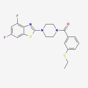 molecular formula C20H19F2N3OS2 B3408815 2-{4-[3-(ethylsulfanyl)benzoyl]piperazin-1-yl}-4,6-difluoro-1,3-benzothiazole CAS No. 886915-85-1