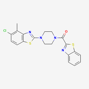 molecular formula C20H17ClN4OS2 B3408842 2-[4-(1,3-benzothiazole-2-carbonyl)piperazin-1-yl]-5-chloro-4-methyl-1,3-benzothiazole CAS No. 886918-65-6