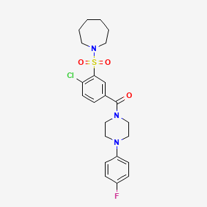 molecular formula C23H27ClFN3O3S B3408984 (3-(Azepan-1-ylsulfonyl)-4-chlorophenyl)(4-(4-fluorophenyl)piperazin-1-yl)methanone CAS No. 887890-10-0