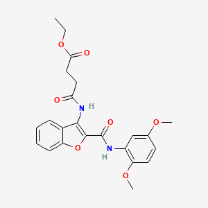 molecular formula C23H24N2O7 B3409059 ethyl 3-({2-[(2,5-dimethoxyphenyl)carbamoyl]-1-benzofuran-3-yl}carbamoyl)propanoate CAS No. 888468-94-8