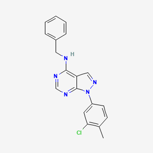 molecular formula C19H16ClN5 B3409104 N-benzyl-1-(3-chloro-4-methylphenyl)-1H-pyrazolo[3,4-d]pyrimidin-4-amine CAS No. 890895-60-0