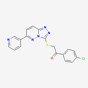 molecular formula C18H12ClN5OS B3409160 1-(4-chlorophenyl)-2-{[6-(pyridin-3-yl)-[1,2,4]triazolo[4,3-b]pyridazin-3-yl]sulfanyl}ethan-1-one CAS No. 891108-75-1