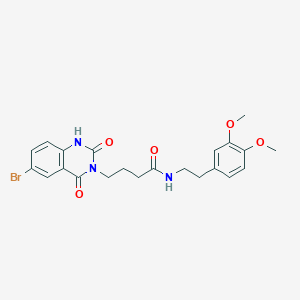 molecular formula C22H24BrN3O5 B3409242 4-(6-bromo-2,4-dioxo-1,2,3,4-tetrahydroquinazolin-3-yl)-N-[2-(3,4-dimethoxyphenyl)ethyl]butanamide CAS No. 892285-45-9