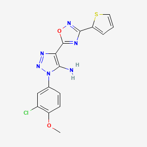 molecular formula C15H11ClN6O2S B3409321 1-(3-chloro-4-methoxyphenyl)-4-[3-(thiophen-2-yl)-1,2,4-oxadiazol-5-yl]-1H-1,2,3-triazol-5-amine CAS No. 892750-13-9
