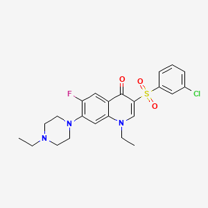 molecular formula C23H25ClFN3O3S B3409349 3-(3-chlorobenzenesulfonyl)-1-ethyl-7-(4-ethylpiperazin-1-yl)-6-fluoro-1,4-dihydroquinolin-4-one CAS No. 892757-48-1