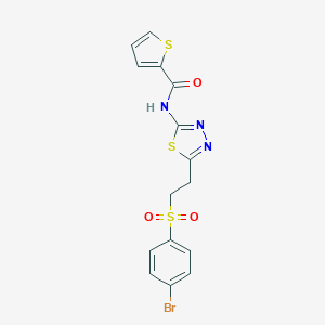 molecular formula C15H12BrN3O3S3 B340937 N-{5-[2-(4-BROMOBENZENESULFONYL)ETHYL]-1,3,4-THIADIAZOL-2-YL}THIOPHENE-2-CARBOXAMIDE 