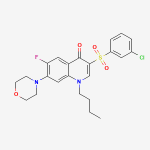molecular formula C23H24ClFN2O4S B3409370 1-butyl-3-(3-chlorobenzenesulfonyl)-6-fluoro-7-(morpholin-4-yl)-1,4-dihydroquinolin-4-one CAS No. 892758-71-3