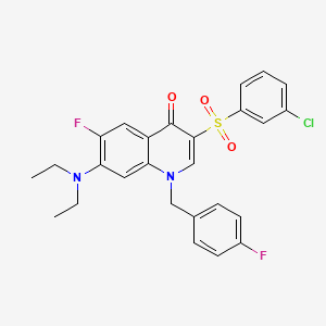 molecular formula C26H23ClF2N2O3S B3409392 3-(3-chlorobenzenesulfonyl)-7-(diethylamino)-6-fluoro-1-[(4-fluorophenyl)methyl]-1,4-dihydroquinolin-4-one CAS No. 892760-38-2