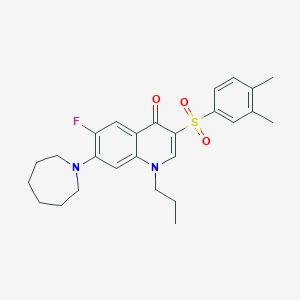 molecular formula C26H31FN2O3S B3409446 7-(Azepan-1-yl)-3-(3,4-dimethylbenzenesulfonyl)-6-fluoro-1-propyl-1,4-dihydroquinolin-4-one CAS No. 892767-28-1