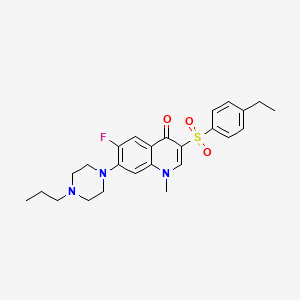 molecular formula C25H30FN3O3S B3409454 3-(4-ethylbenzenesulfonyl)-6-fluoro-1-methyl-7-(4-propylpiperazin-1-yl)-1,4-dihydroquinolin-4-one CAS No. 892768-99-9