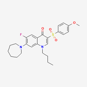 molecular formula C26H31FN2O4S B3409493 7-(Azepan-1-yl)-1-butyl-6-fluoro-3-(4-methoxybenzenesulfonyl)-1,4-dihydroquinolin-4-one CAS No. 892774-49-1