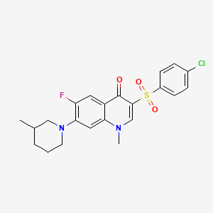 molecular formula C22H22ClFN2O3S B3409497 3-(4-chlorobenzenesulfonyl)-6-fluoro-1-methyl-7-(3-methylpiperidin-1-yl)-1,4-dihydroquinolin-4-one CAS No. 892774-89-9